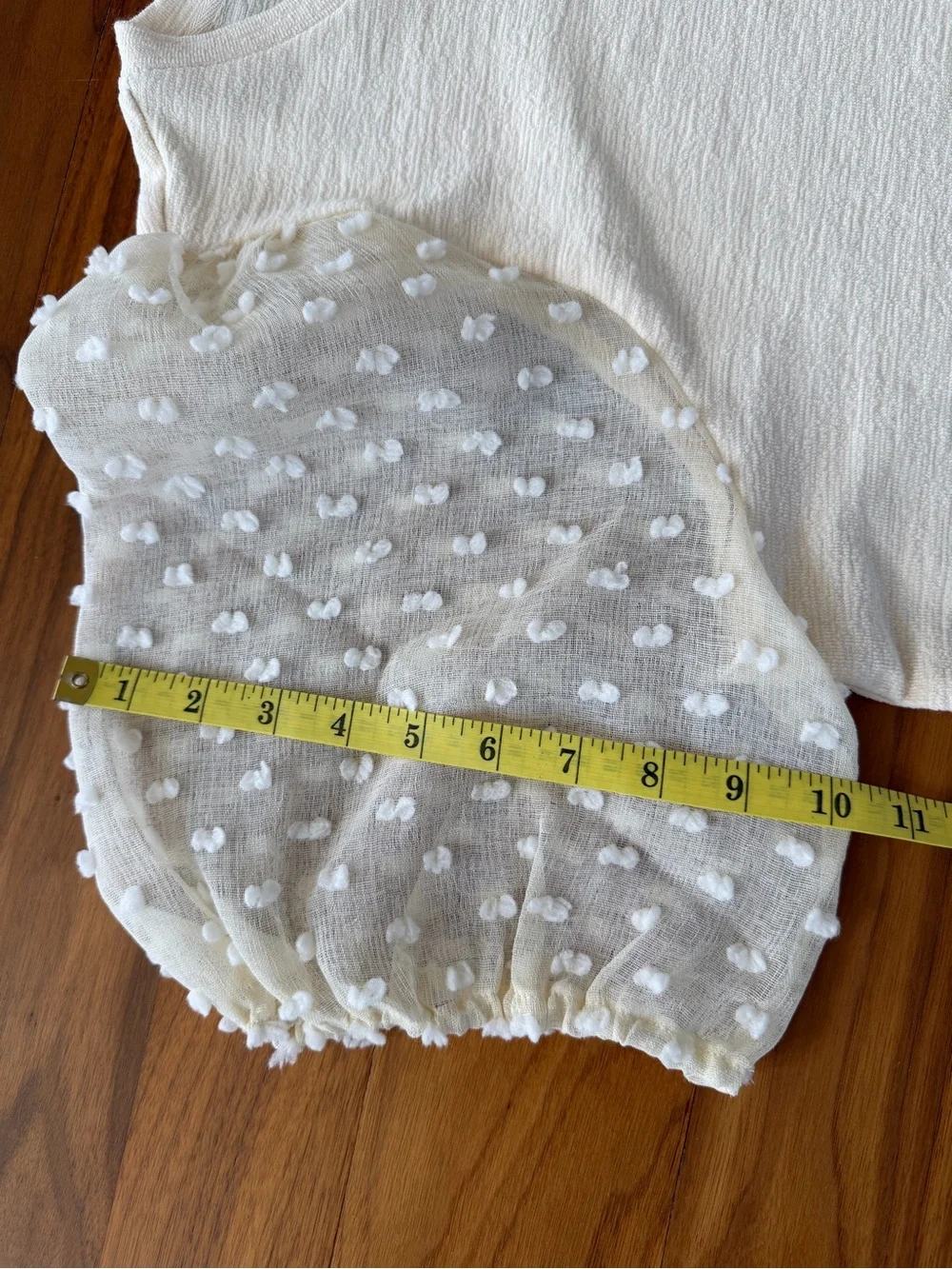 NWT Maeve Anthropologie Ivory Cream Puff Sleeve Swiss Dot Textured Blouse Sz 1X